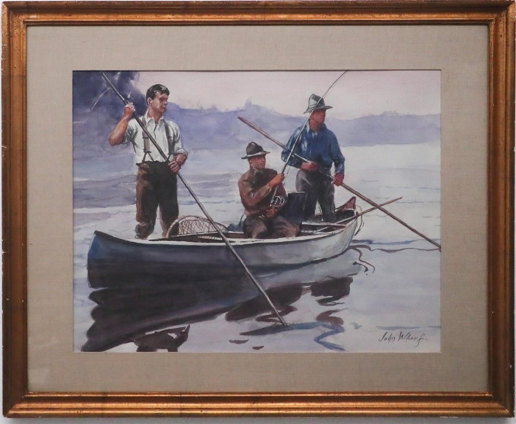 Whimsical Fishing Illustration Cartoon 1938 Mt Tremblant Ski Lodge William Steig