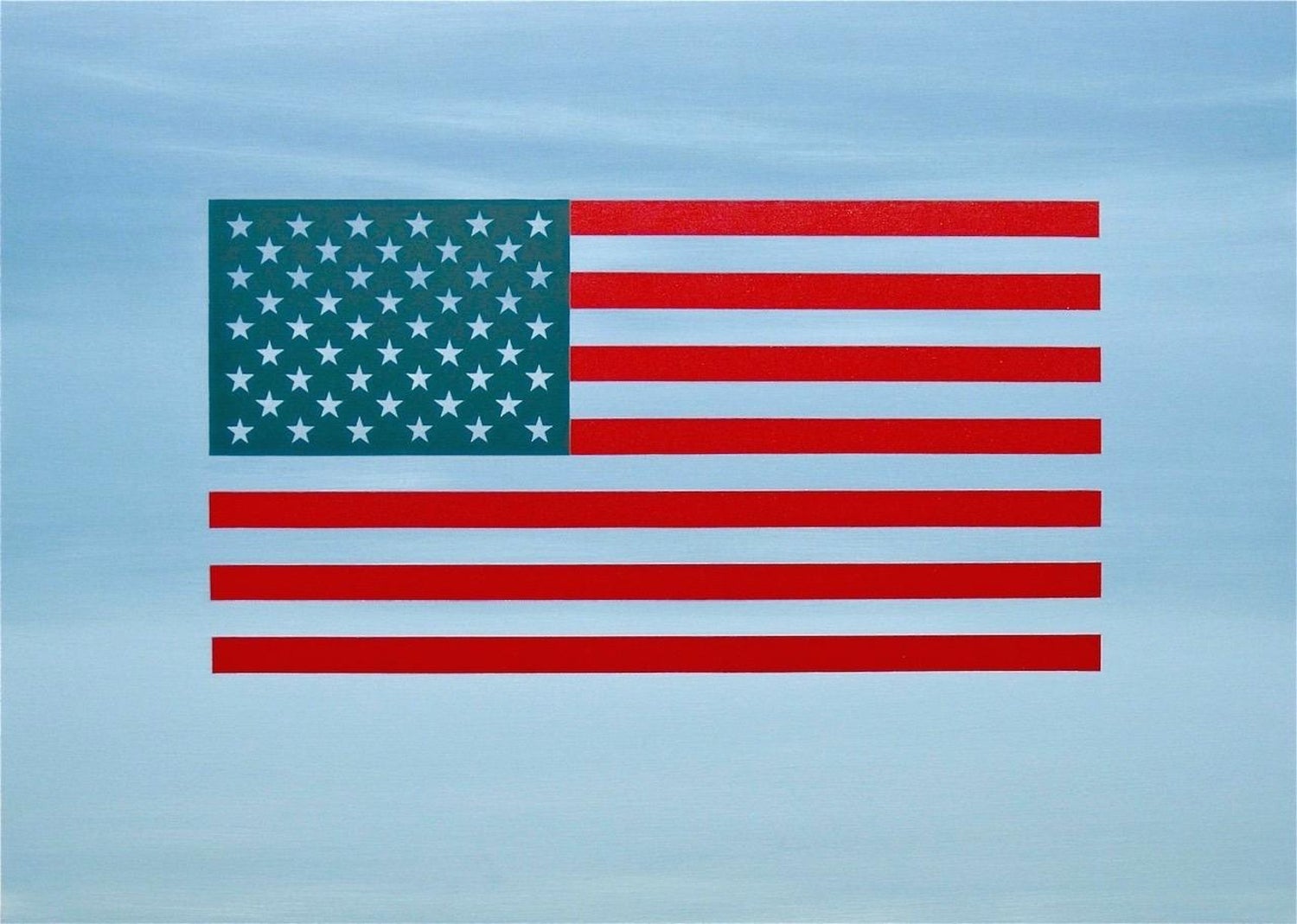 Ohio Art Modern Americana Patriotic Lithograph American Flag Attentive Patriots