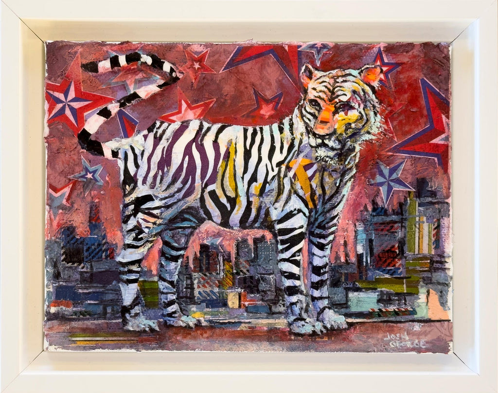 Tigers Animal Paradise Tropical Jungle Painting Surrealist Art Gustavo Novoa