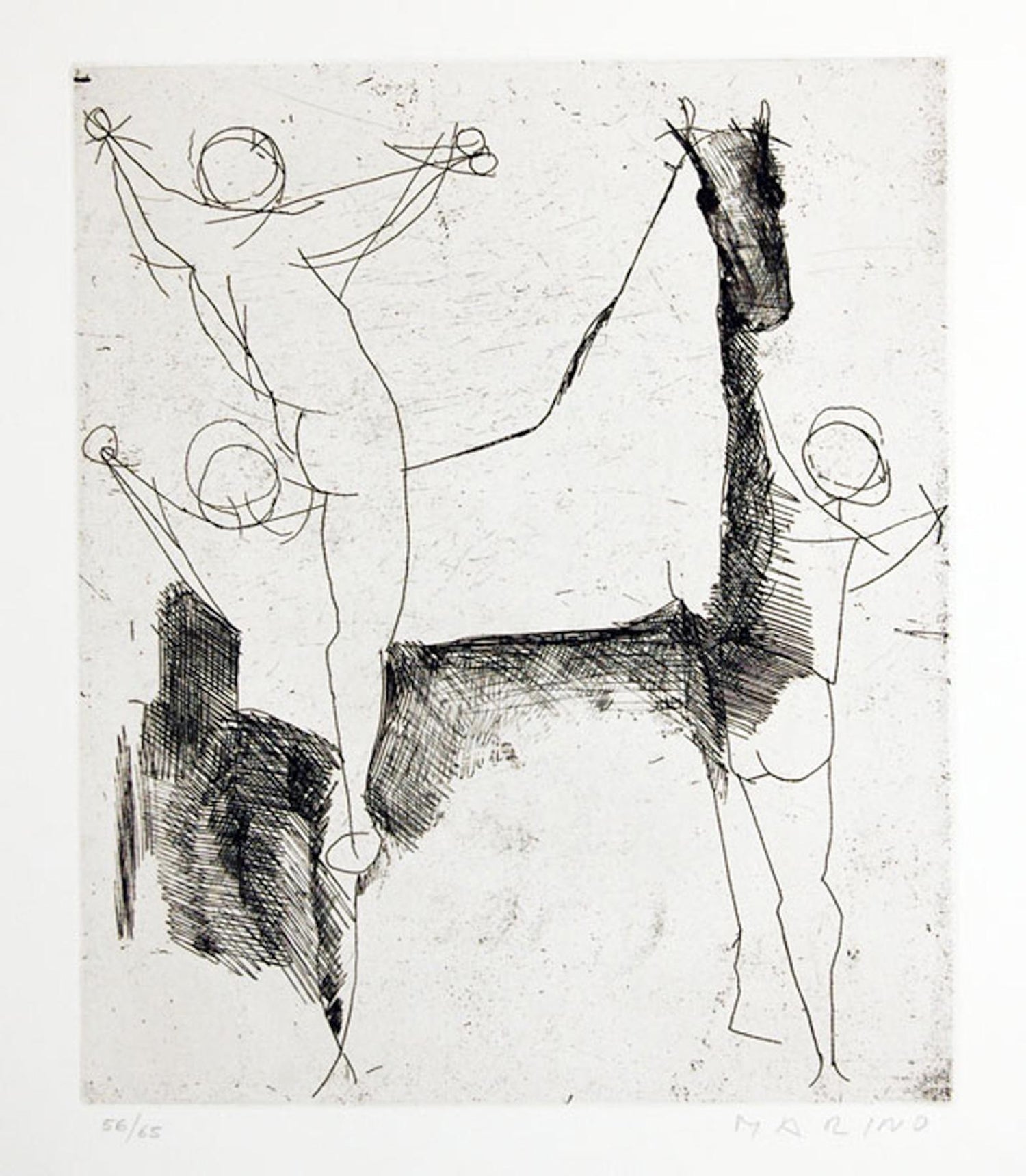 Marino Marini Italian Modernist Il Teatro Etching Hand Signed and Numbered