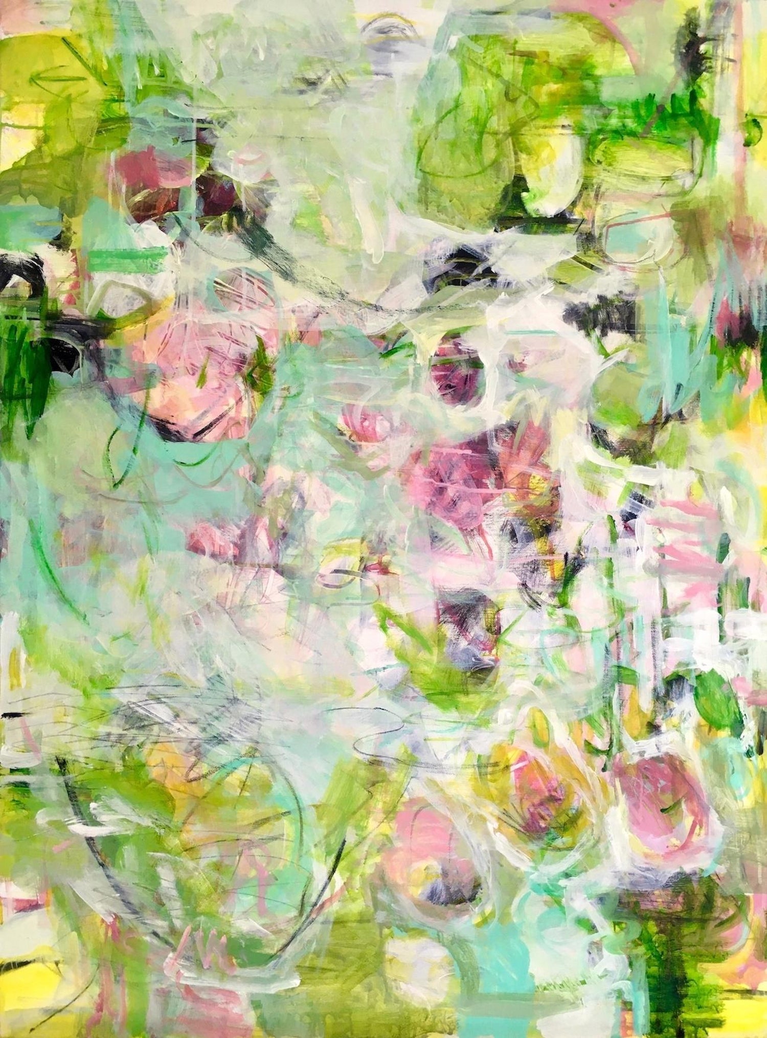 Eco Feminist Mixed Media Botanic Painting Mira Lehr Miami Abstract Expressionist