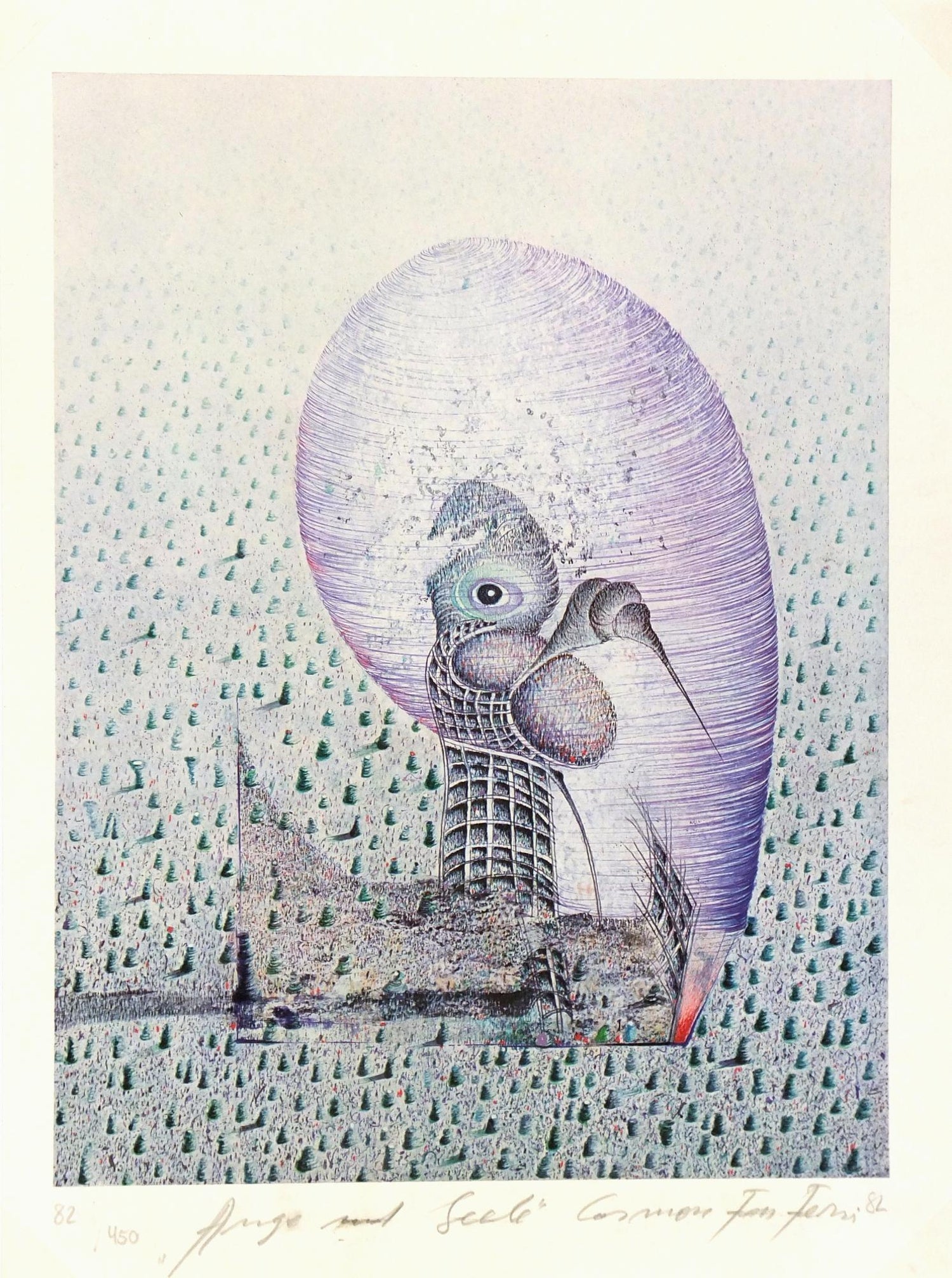 Digital Iris Print "Spontaneous Restructuring" Pencil Signed w. Initials ed. 15