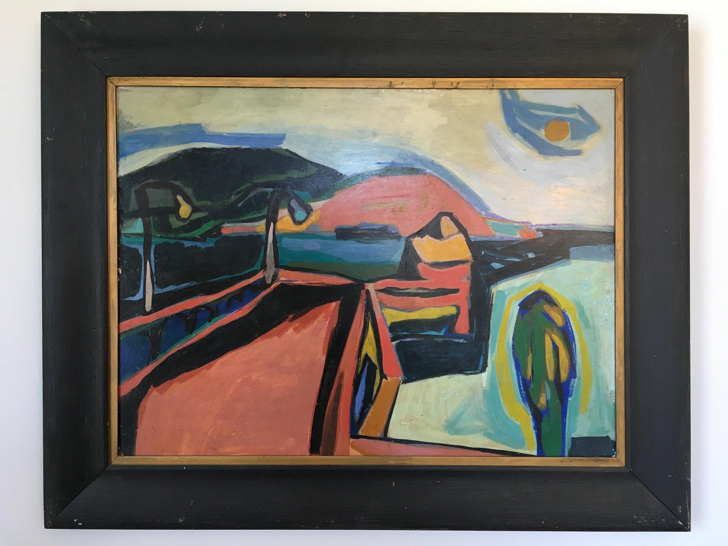 Large Venezuelan Modernist Abstract Oil Painting Machu Picchu Marius Sznajderman