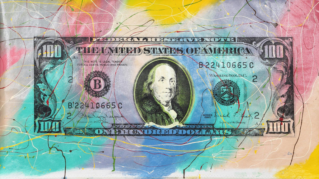 1960's Pop Art Silkscreen Print 108$ Bill Inflation Hand Signed and Numbered