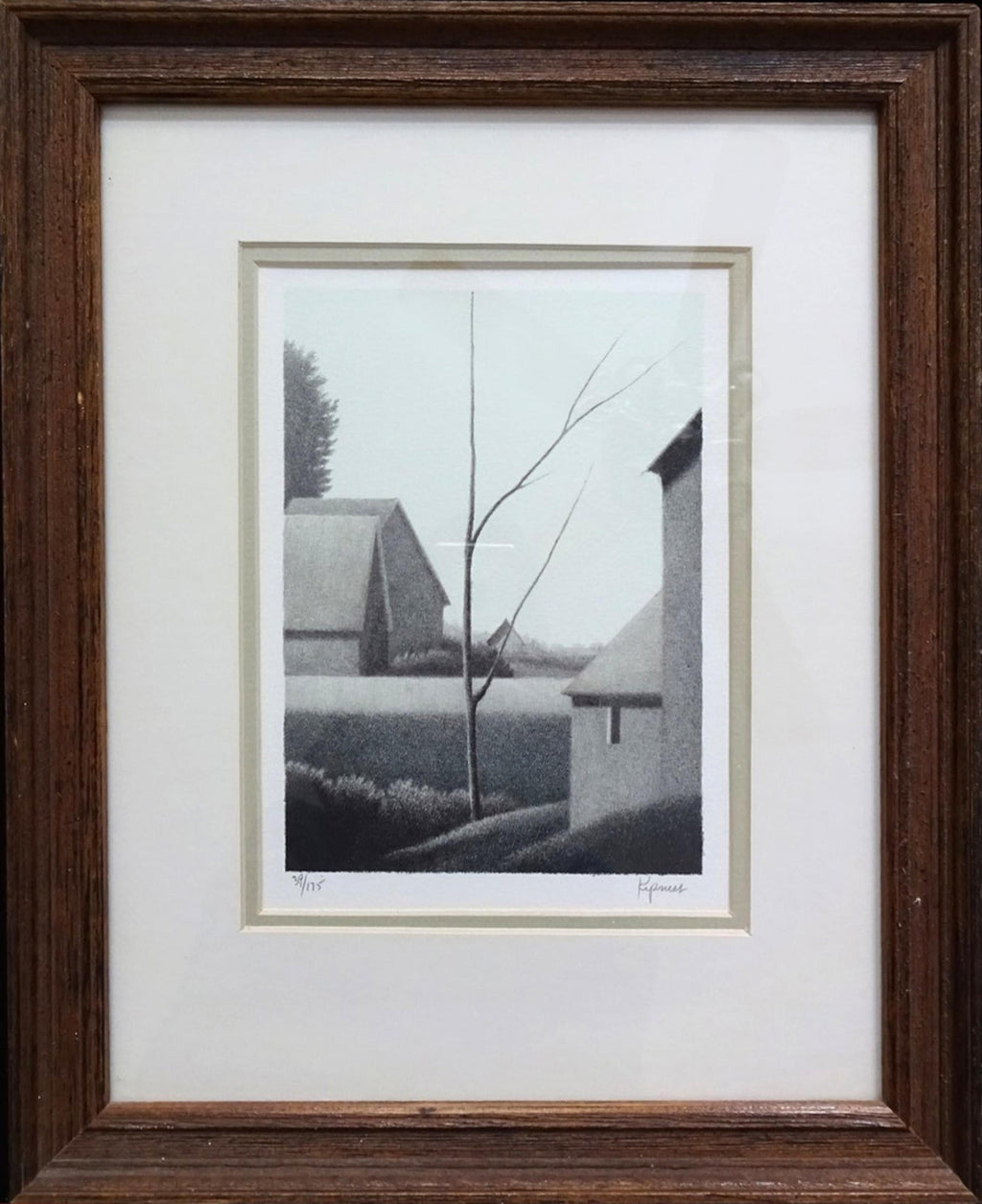 Monotype Print Painting Garden Scene Table Chair Joseph Solman American Art WPA