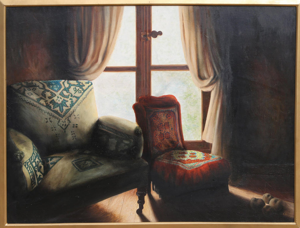 Large Trompe L'oeil Oil Painting Rene Chavelle Belgian Photo Realist Peppers
