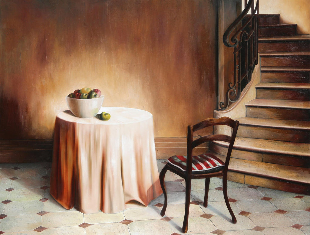 Large Trompe L'oeil Oil Painting Rene Chavelle Belgian Photo Realist Peppers