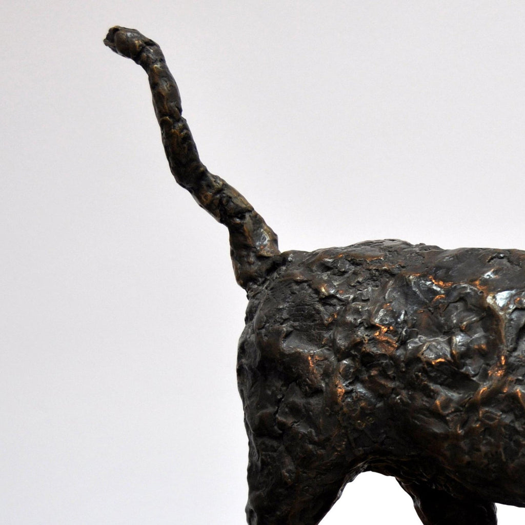Polish Modernist Man Lioness Bronze Expressionist Lion Art Sculpture