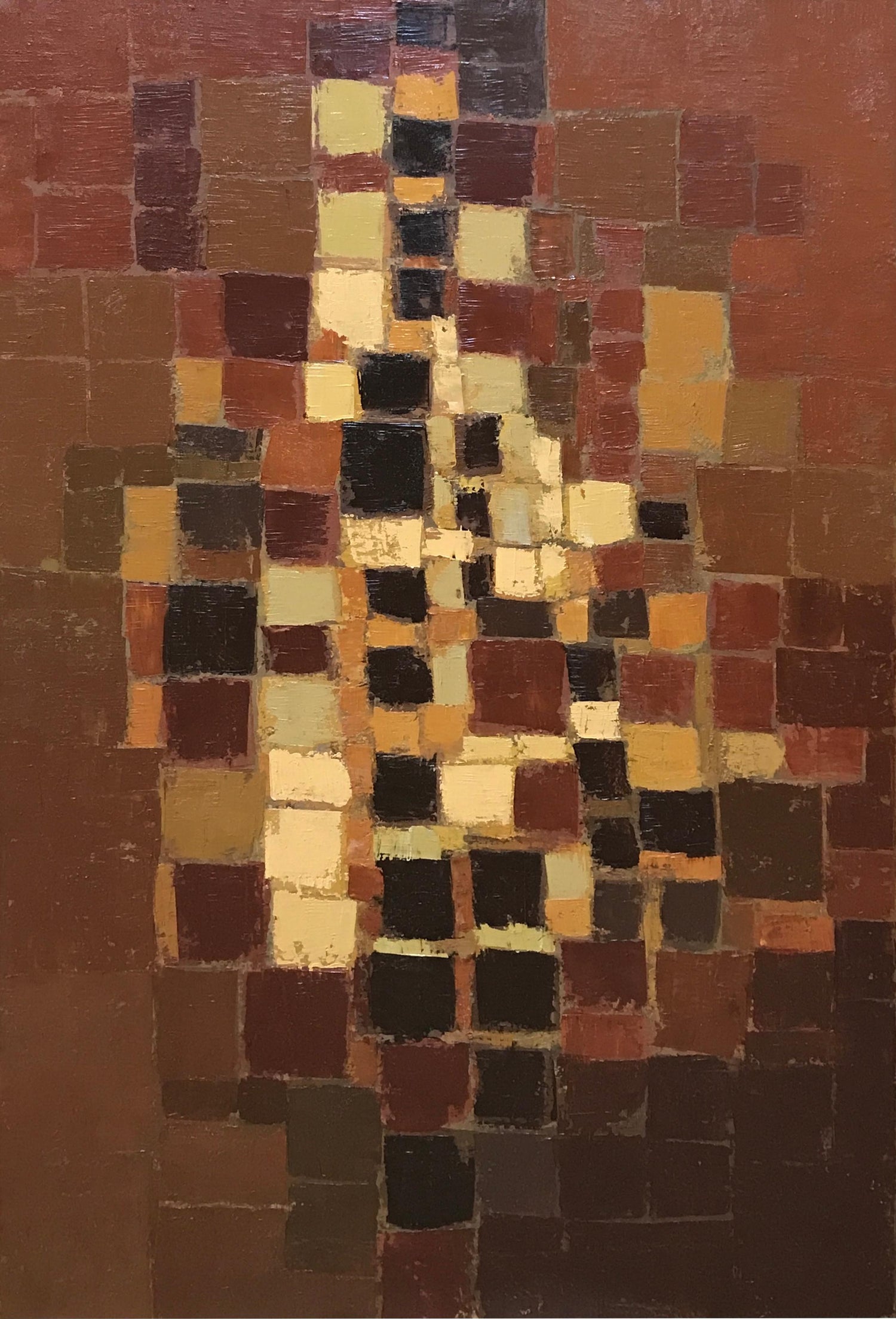 Large Expressionist Oil Painting Hand Carved Wood Panel Jean Claude Gaugy
