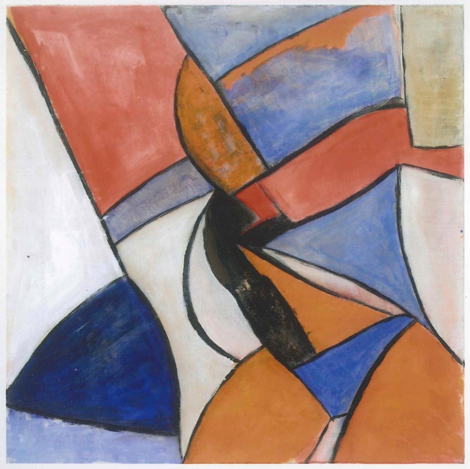 Abstract Painted Ceramic Tile Pop Art Painting Italian Neo Figurative Painting