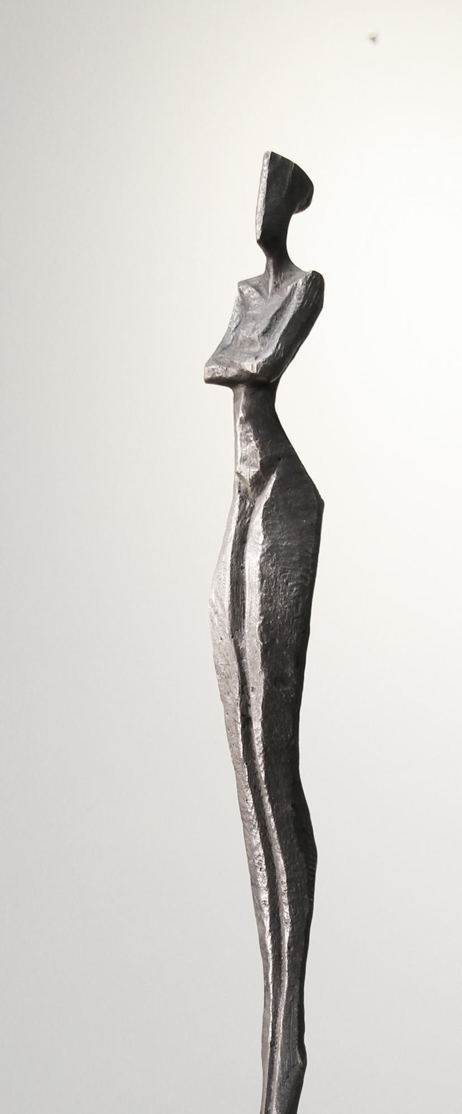 Israeli Bronze Modernist Sculpture Pregnant Woman Abstract Figure Safed, Ein-Hod