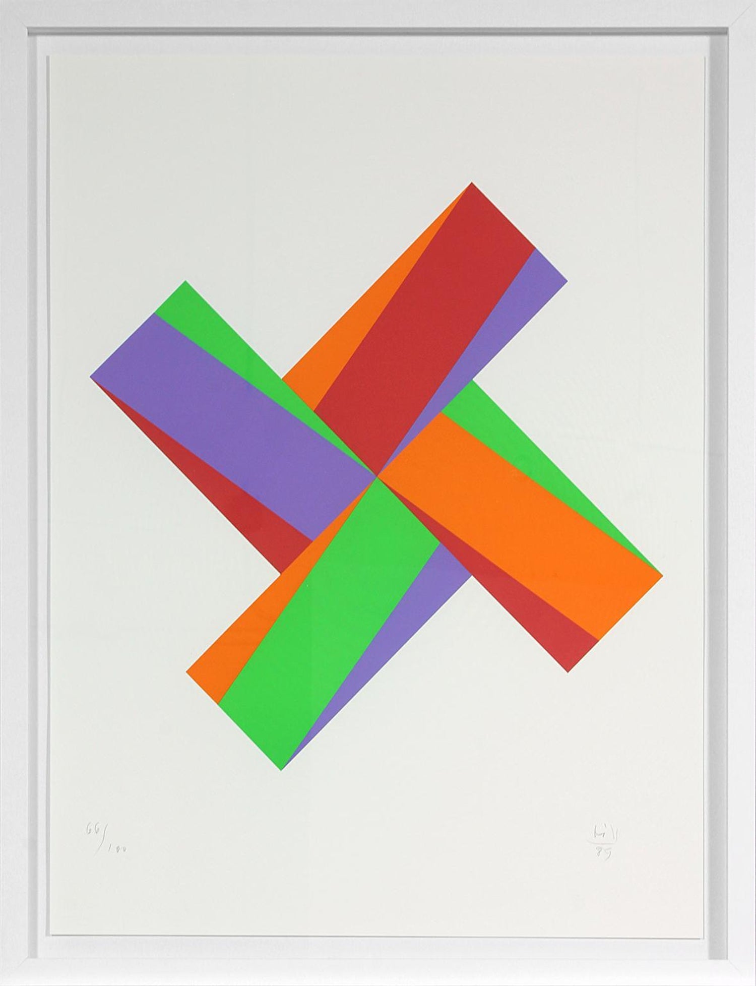 Swiss Contemporary Art Beat Zoderer Abstract Color Constructivist Screenprint