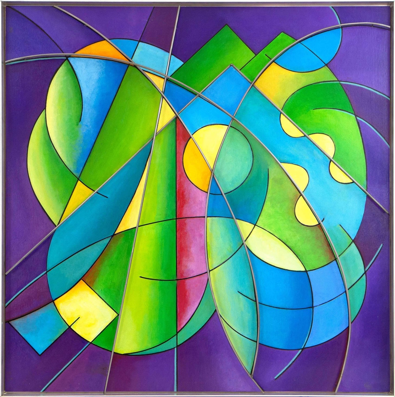 Swedish Modern Op Art Modular Relief Sculpture In Aluminum And Wood