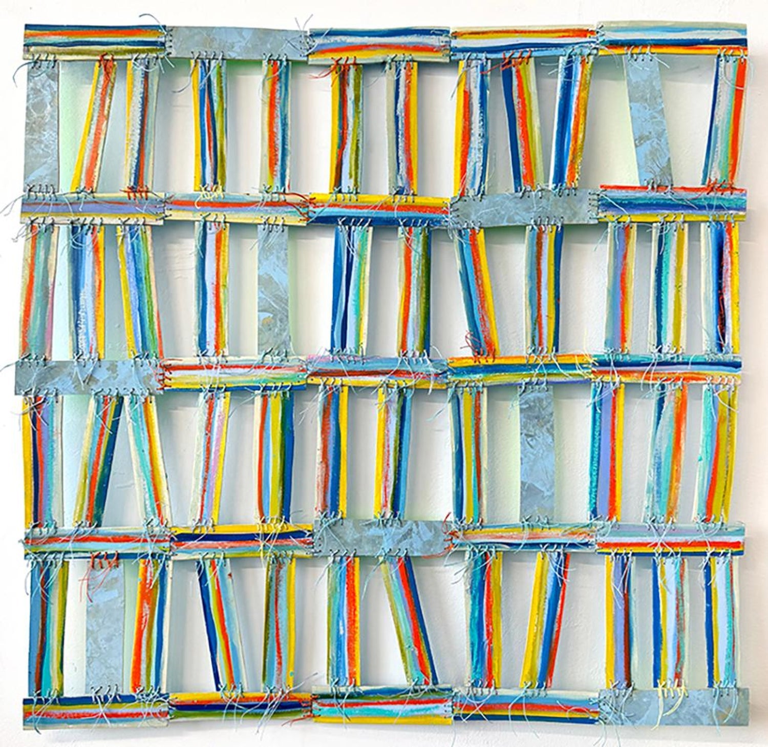 Swedish Modern Op Art Modular Relief Sculpture In Aluminum And Wood