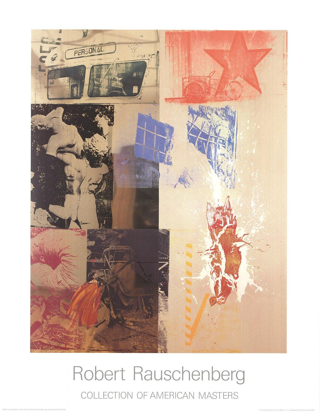 Large Pop Art Screenprint Collage Photo Lithograph Goat Chow Robert Rauschenberg