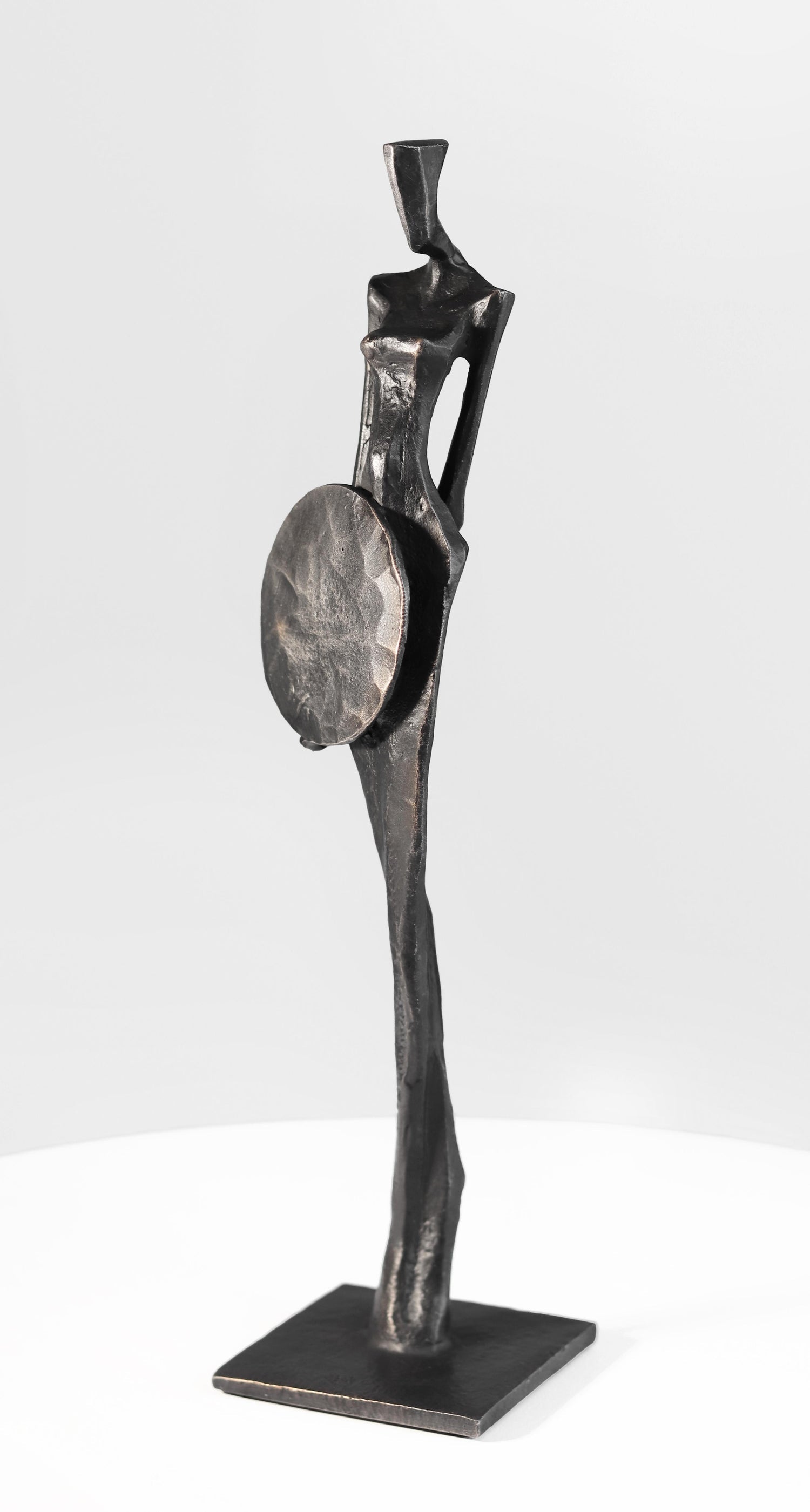 Israeli Bronze Modernist Sculpture Pregnant Woman Abstract Figure Safed, Ein-Hod