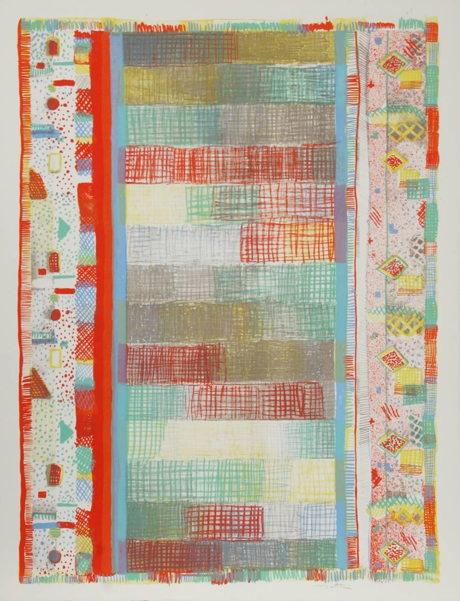 Large Abstract Color Aquatint Etching Jazz Mary Heilmann American Modernist Art