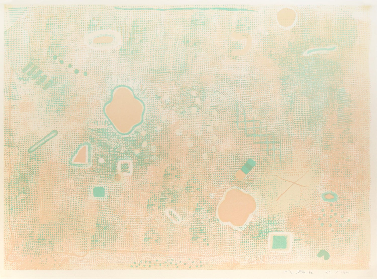 Large 1960s Abstract Lithograph Field Mouse II Robert Natkin