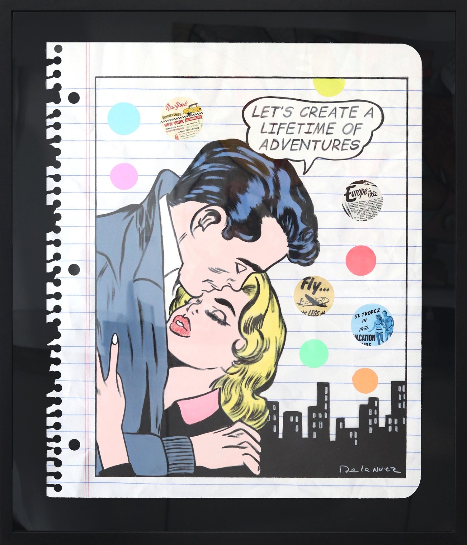 Pop Art Acrylic Painting 'Detectives' from the Tintin Comic books