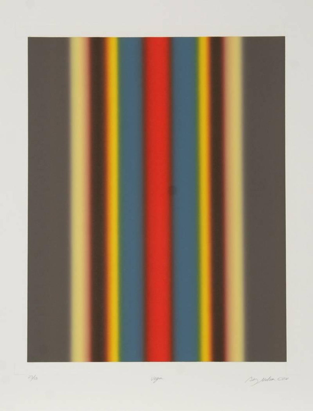 Abstract Aquatint Etching Ross Bleckner Zig Zag lines New York Artist D Loop