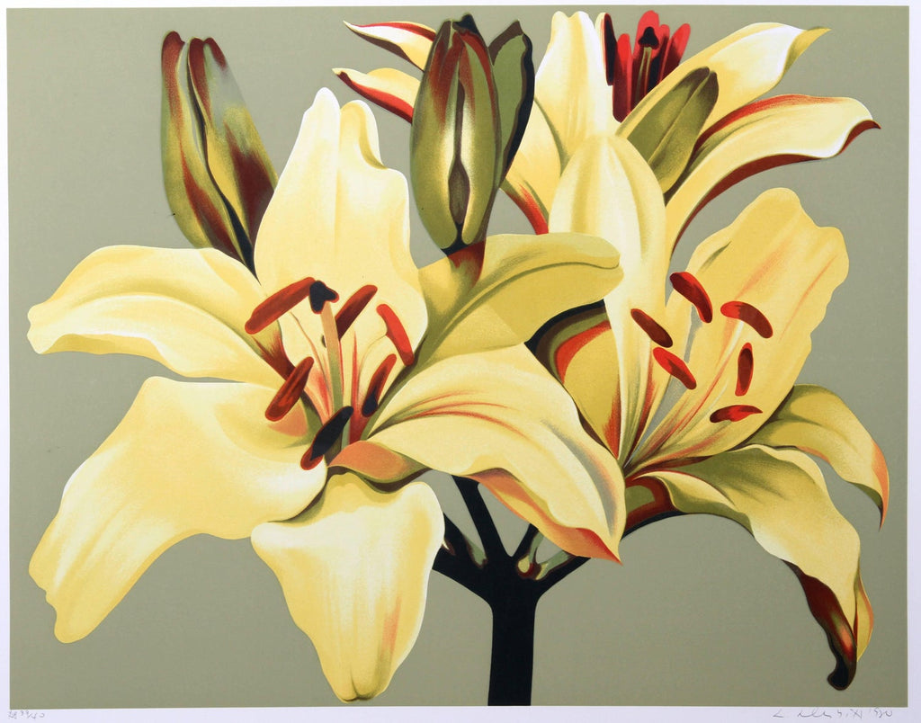 Basket of Lilies, Large Format Flowers Photo 24X20 Color Photograph Beach House