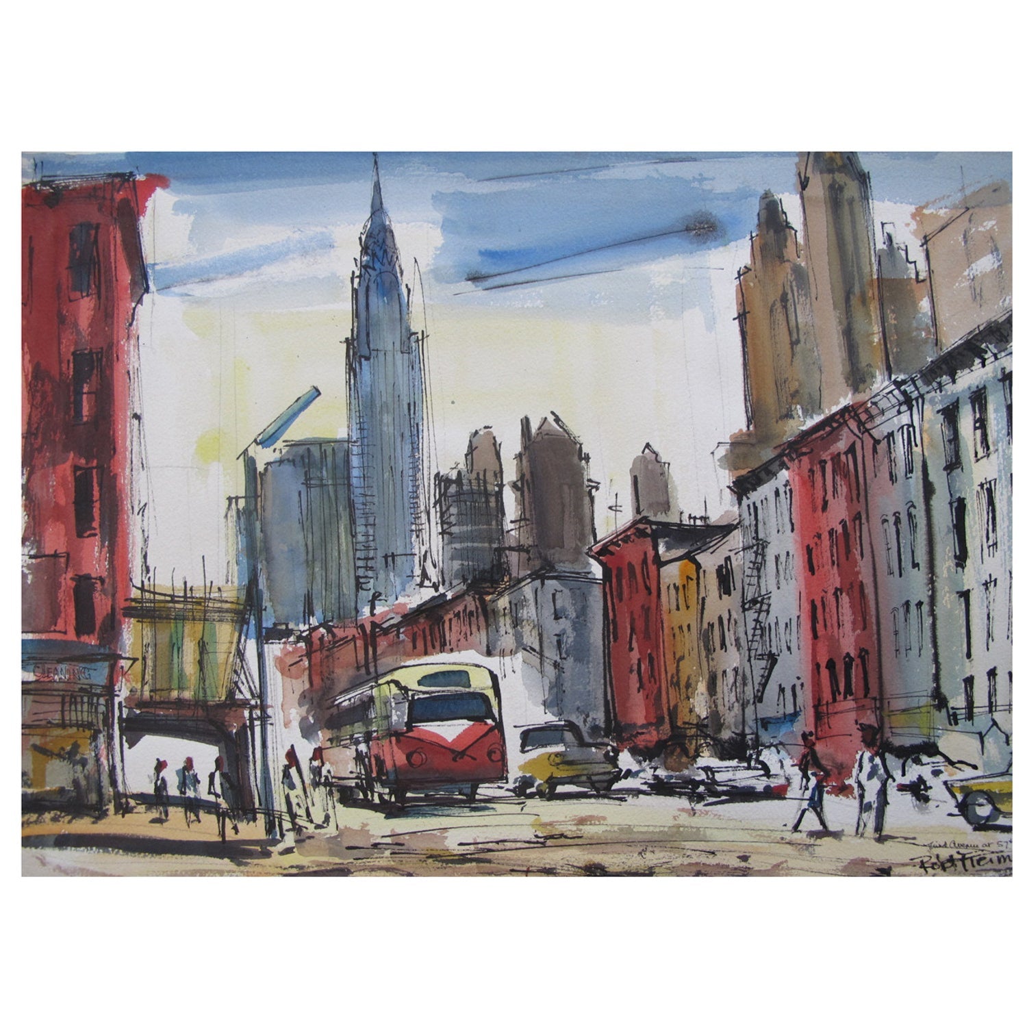 Quai De La Tournelle, Paris Street Scene Oil Painting, American Deaf Modernist