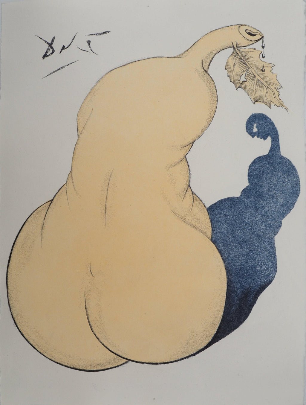 Israeli Modernist Surrealist Etching Cut Pear