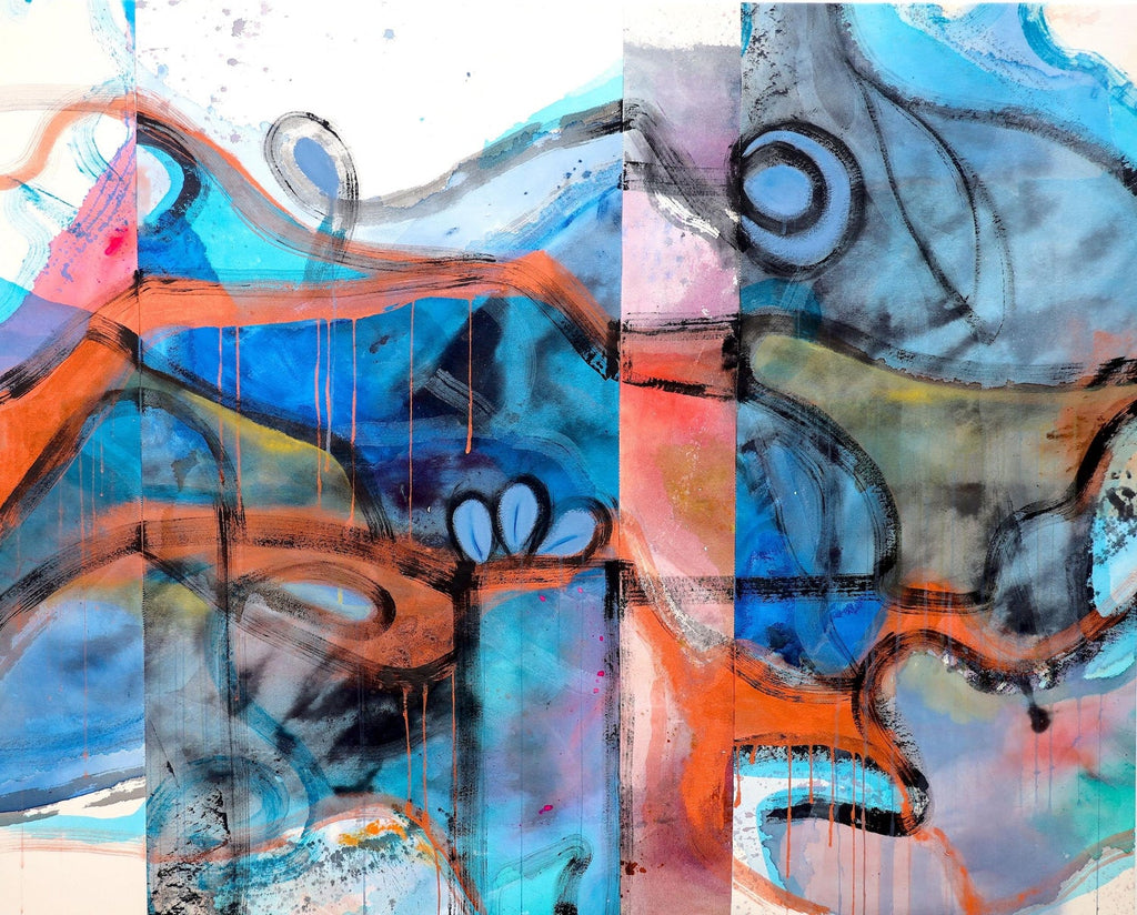 Angular Revelation, Abstract Geometric Day Glo Street Art Graffiti Painting