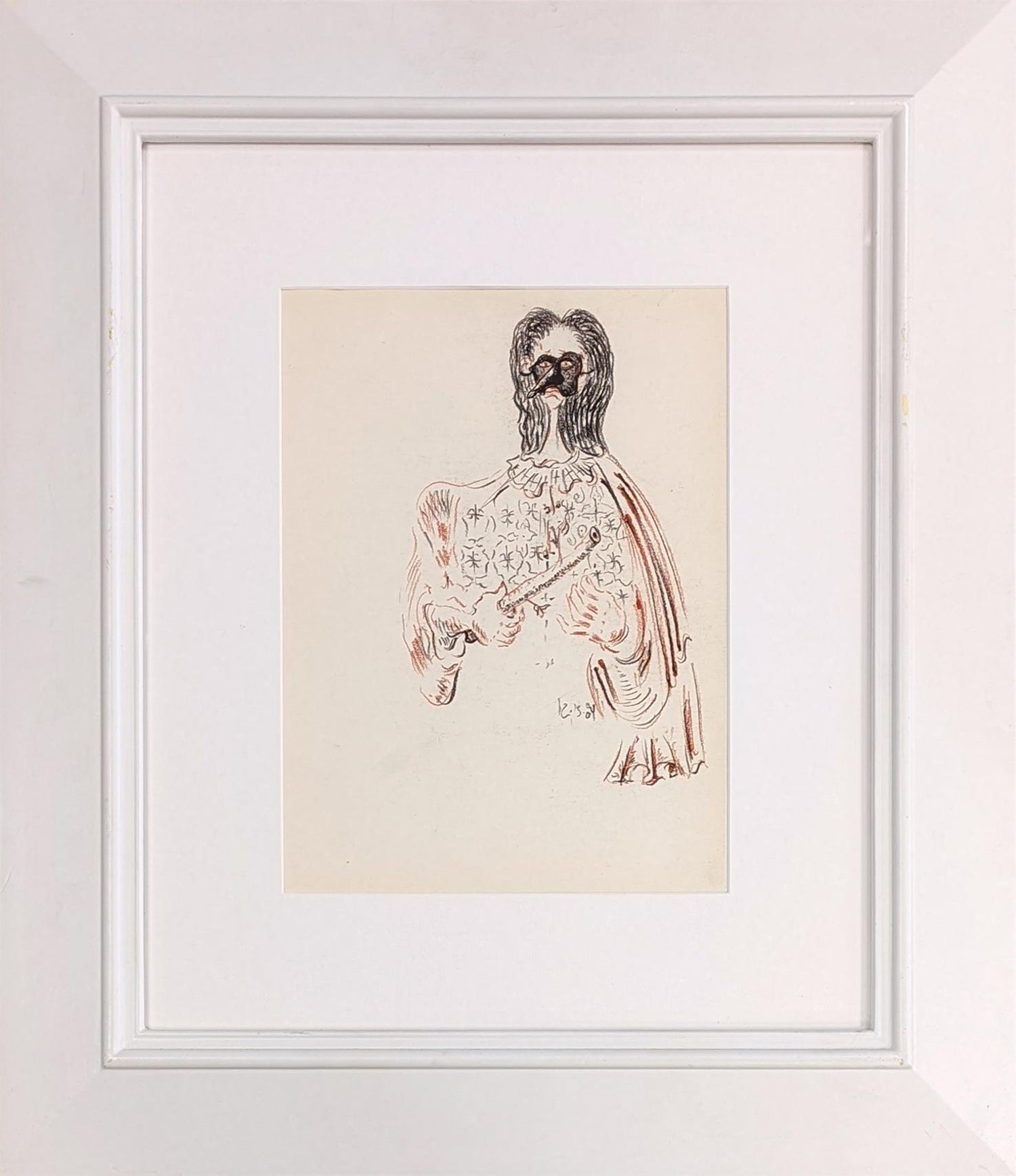 Nuba 1981 Graphite Drawing on Brown Paper James Brown Galerie Bernd Kluser
