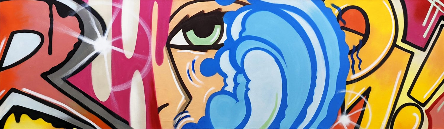 Miami Graffiti Legend Ahol Sniffs Glue Large Spray Painting on Doors Sculpture