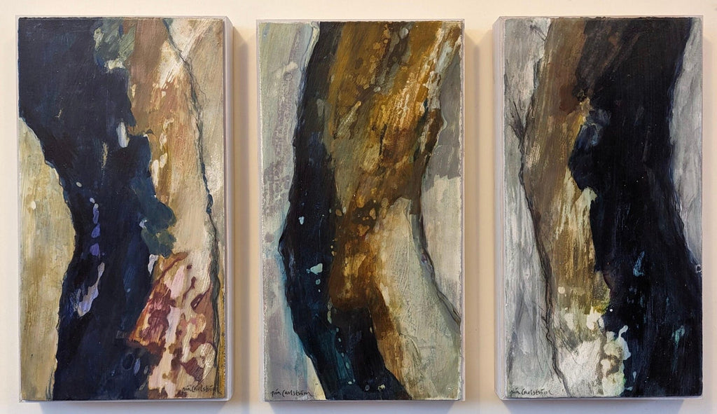 Large Spanish Contemporary Art Juan Suarez Abstract Bold Painting Triptych Group
