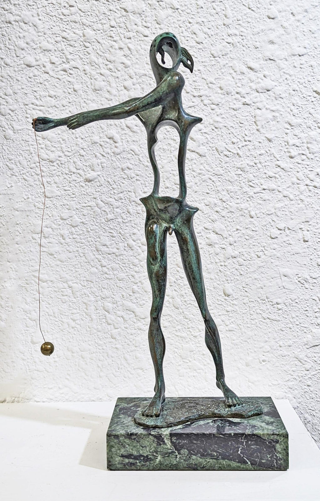 Large Original Surrealist Bronze Marble Sculpture Alma Del Quijote Salvador Dali
