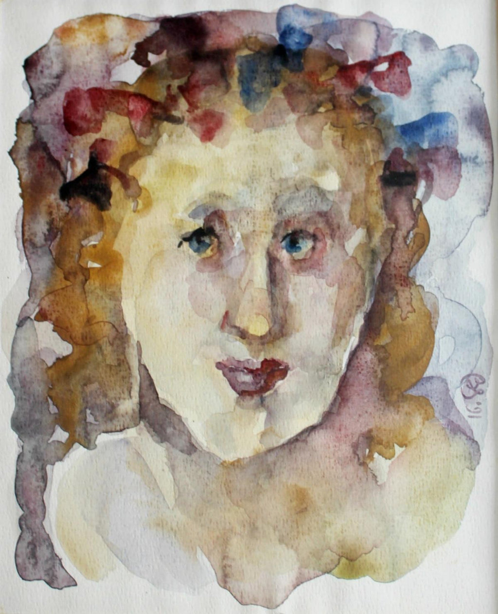 Modern Figurative Surrealist Watercolor Painting, Drawing 'Prince of Innocence'