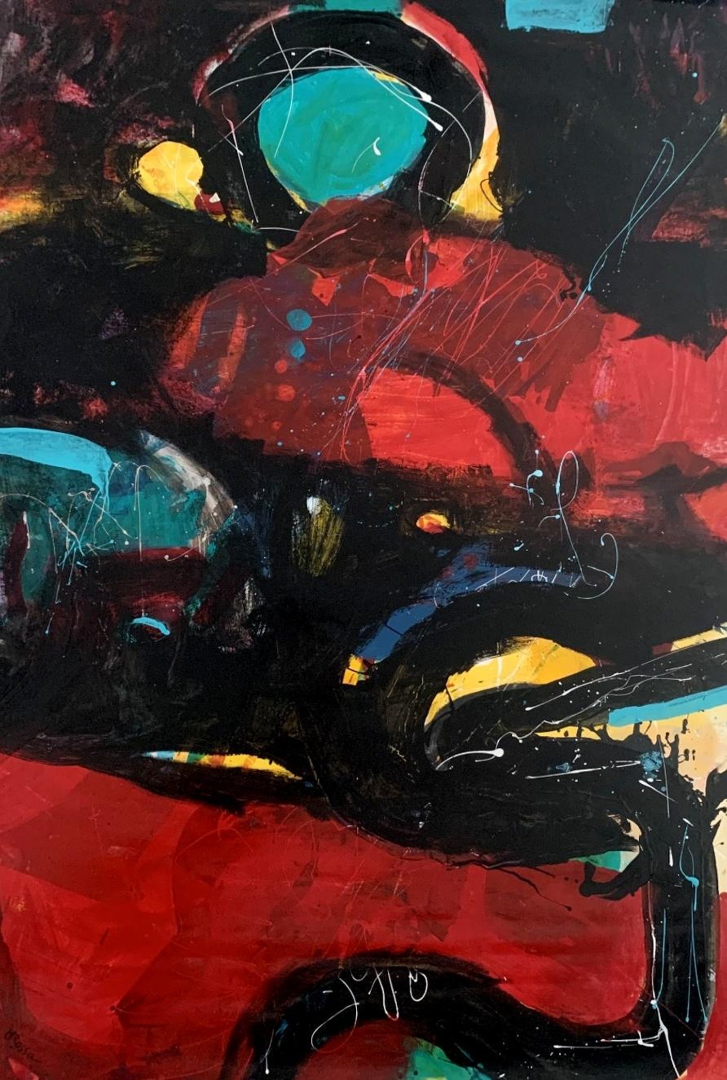 Israeli Motke Blum Modernist Abstract Expressionist Oil Painting Bezalel Artist