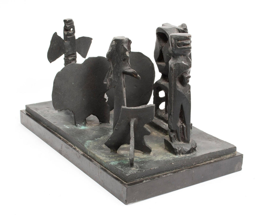 Brutalist Modern Abstract Bronze Sculpture Metropolis Manner of Louise Nevelson