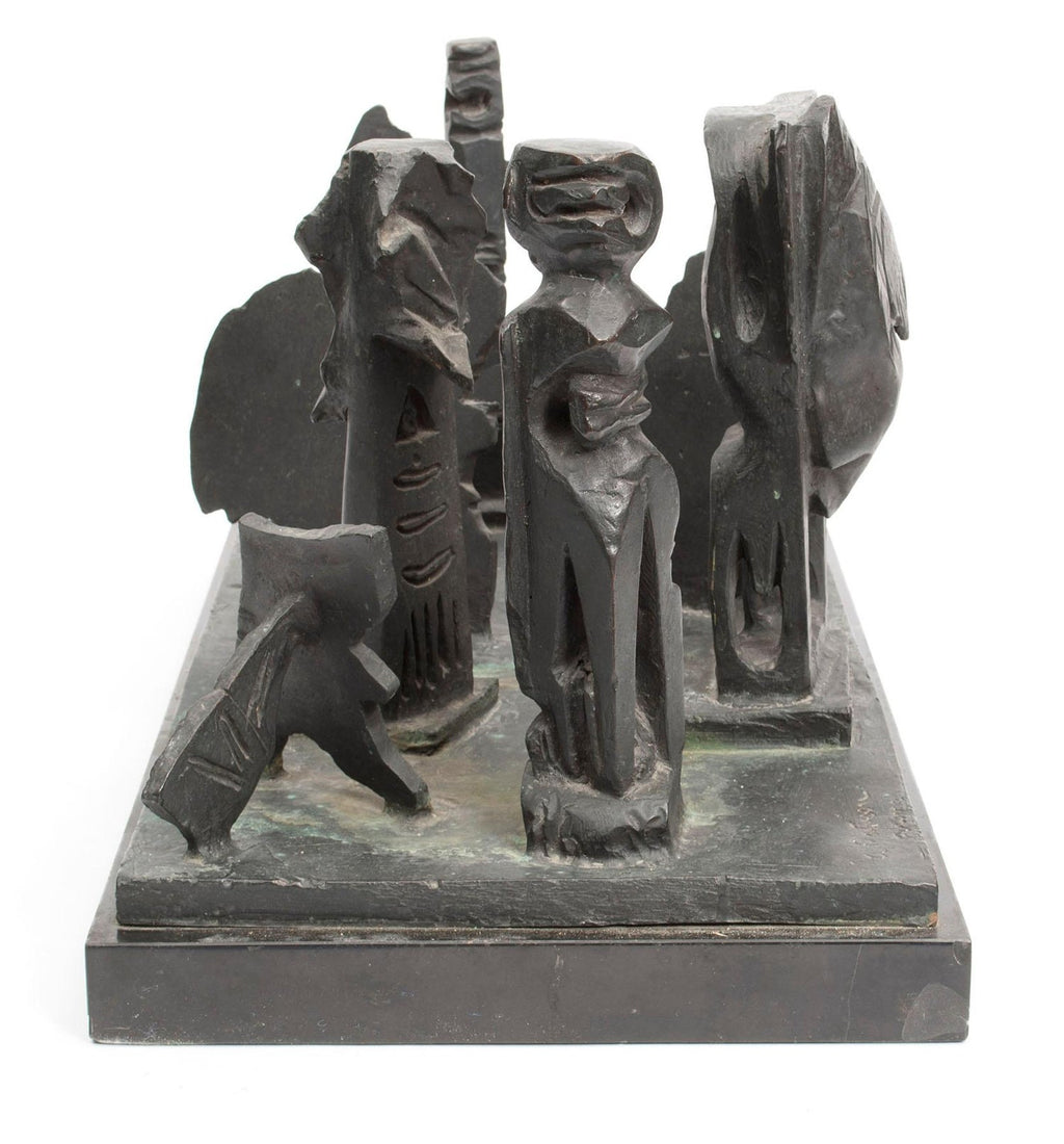 Brutalist Modern Abstract Bronze Sculpture Metropolis Manner of Louise Nevelson