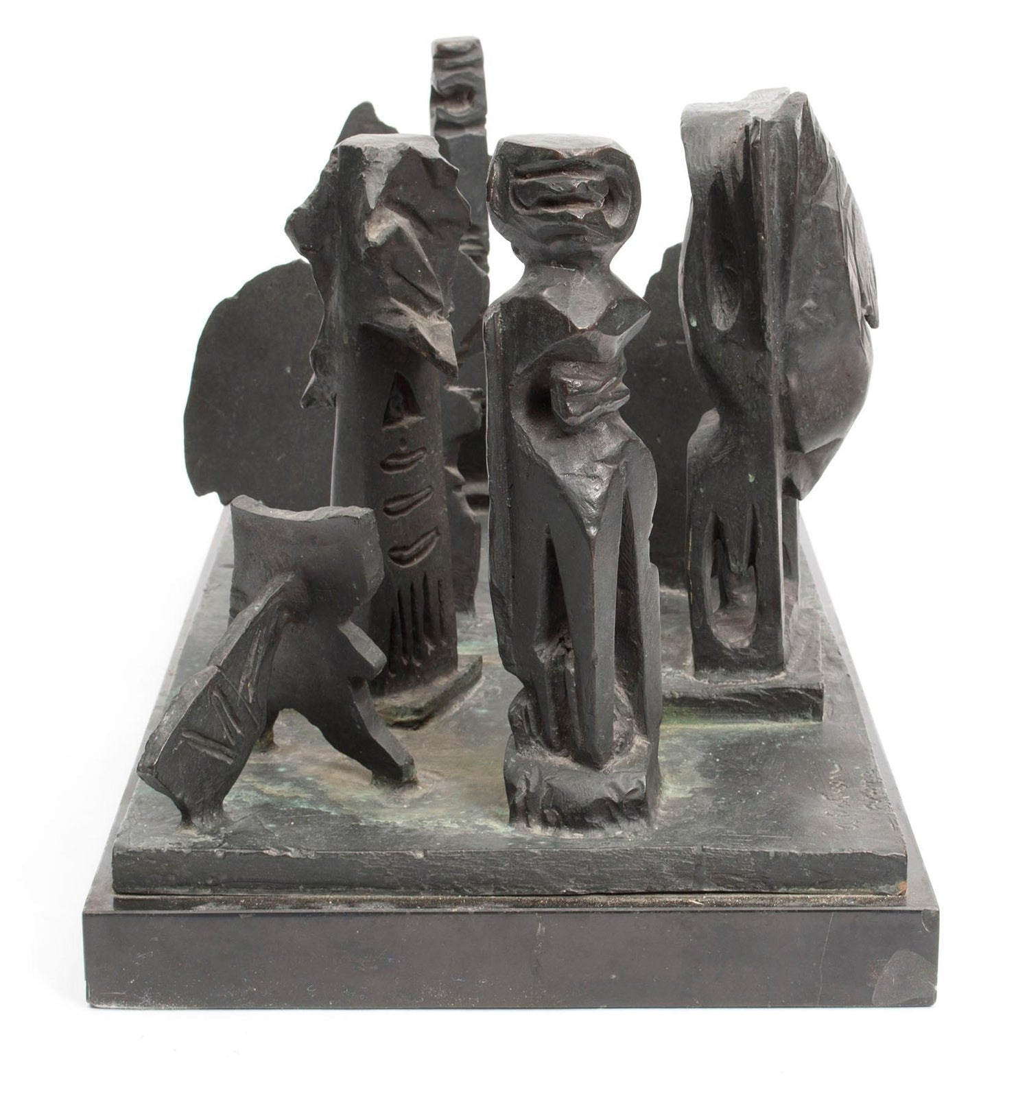 Brutalist Modern Abstract Bronze Sculpture Metropolis Manner of Louise Nevelson