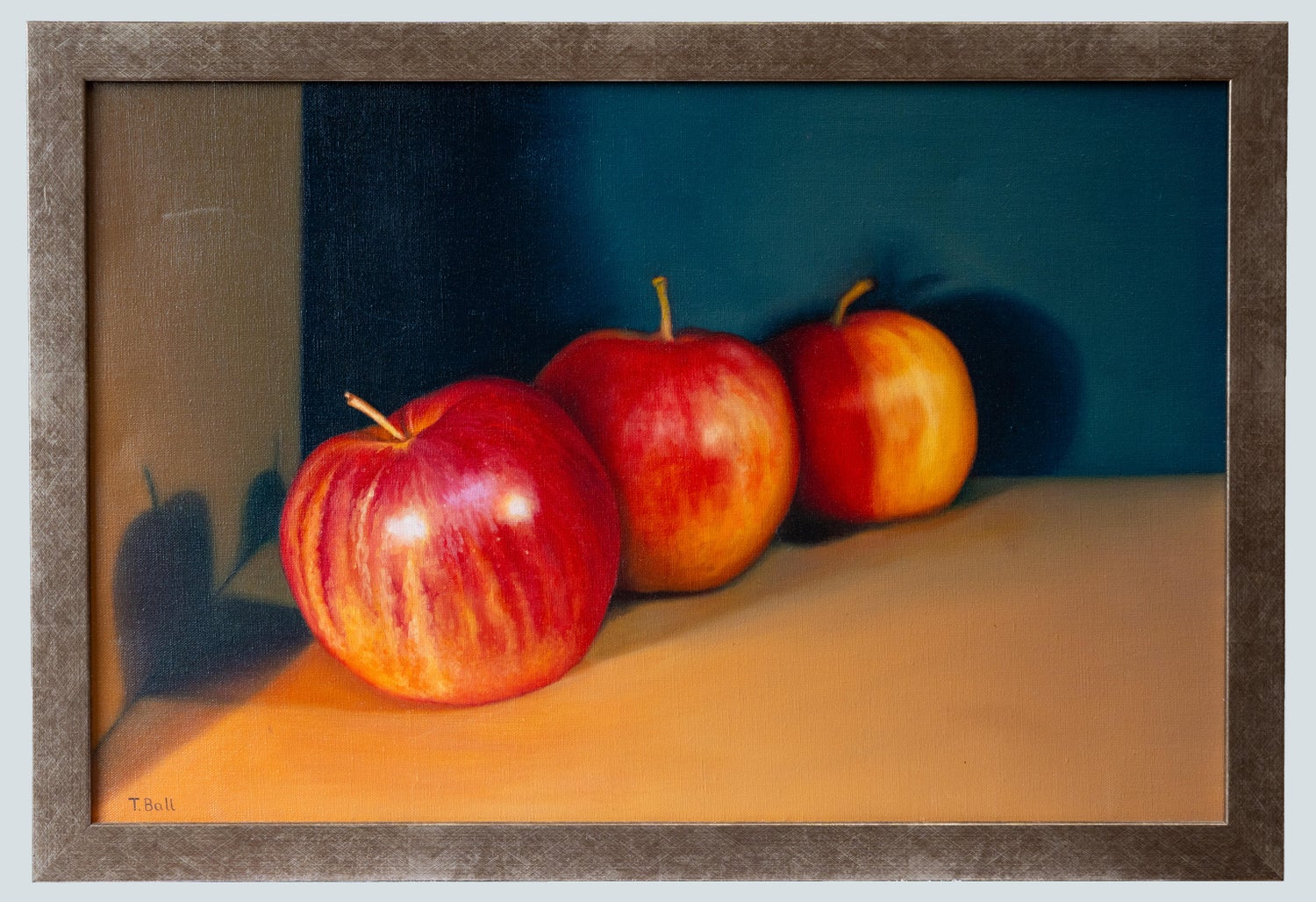 French Surrealist Trompe L'oeil Apples OIl Painting