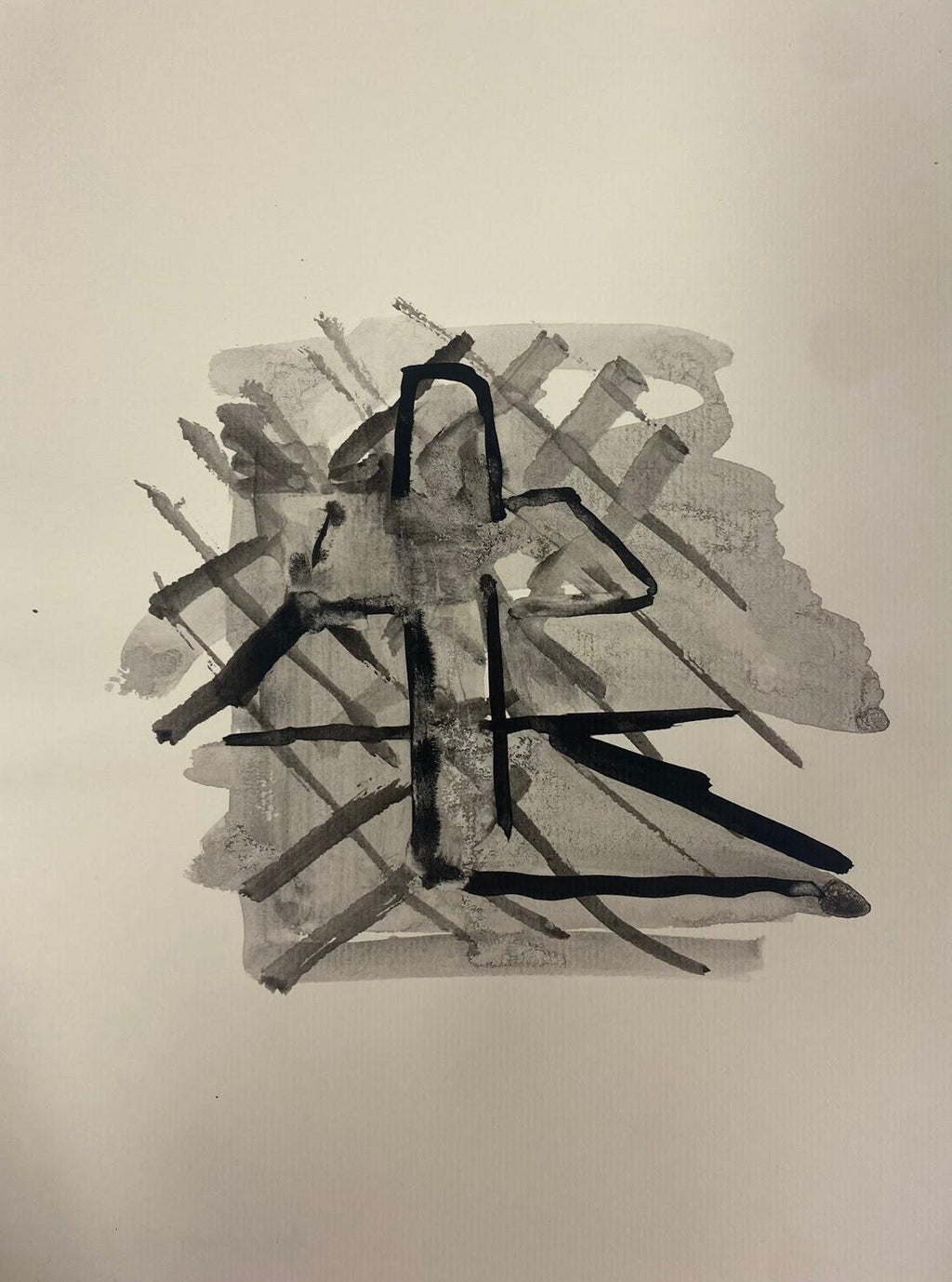 Abstract Gestural Drawing Chalk and Charcoal Drawing, Light Sculpture Artist