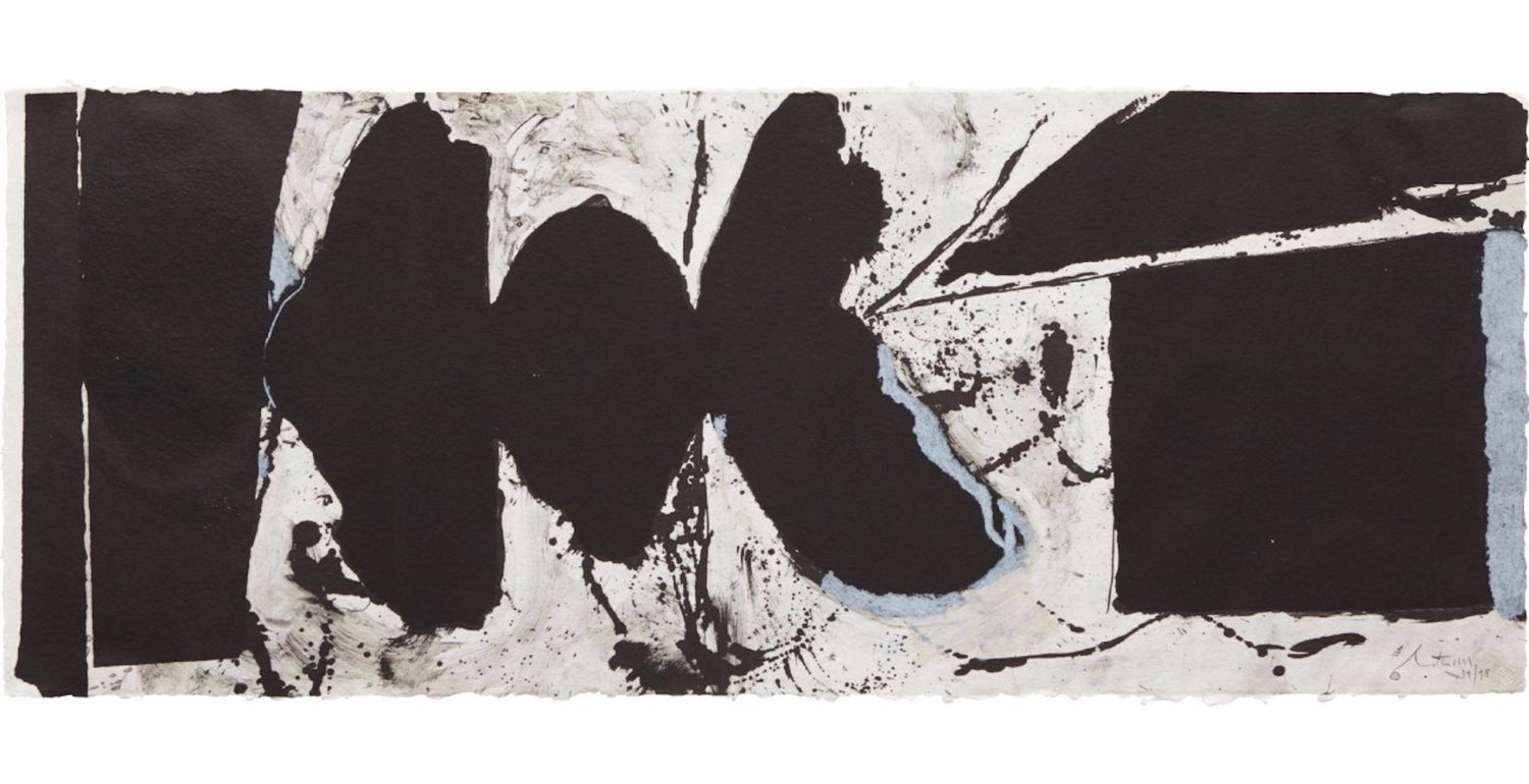 Large Robert Motherwell Lithograph Abstract Expressionist Lament for Lorca 1982