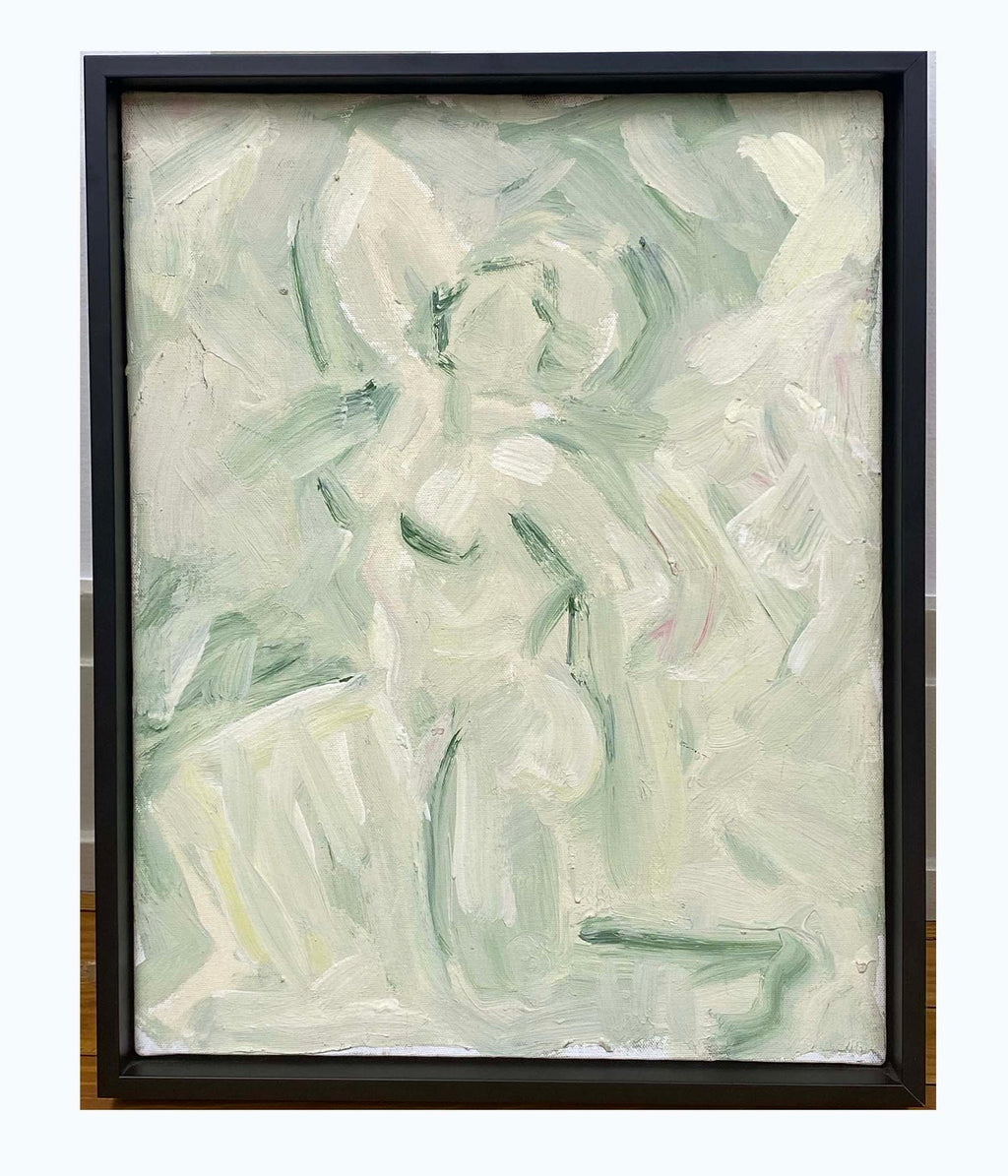 1950s Academic Realistic Study of Hands Oil Painting Signed Stuart Whyte
