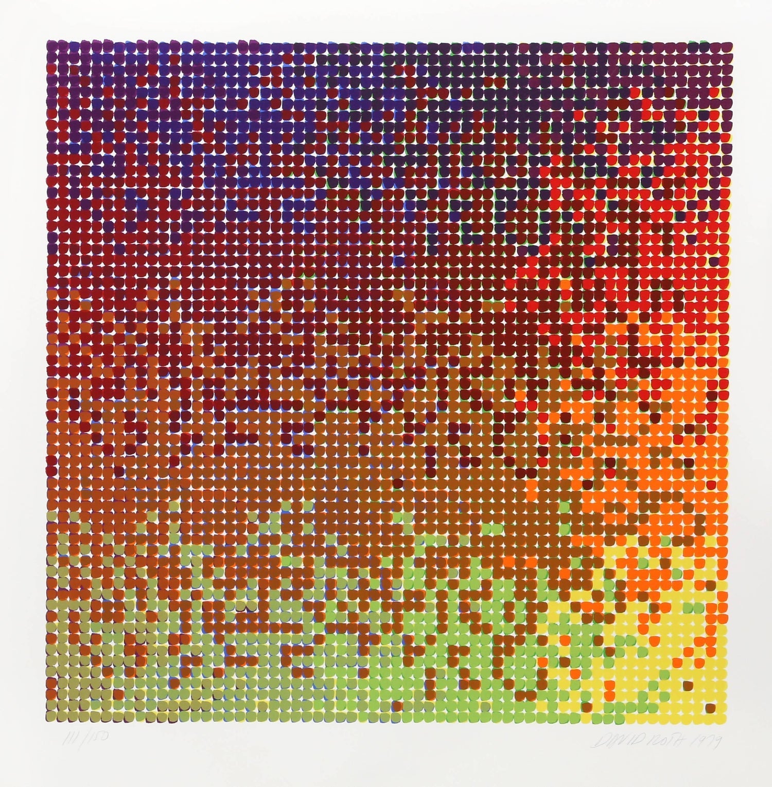 Swiss Artist Large Color Symphony Silkscreen Serigraph Print Kinetic Op Art