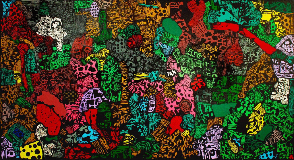 1985 Graffiti Artist TV Painting Bold Colorful New Wave NYC Panama Tabo Toral