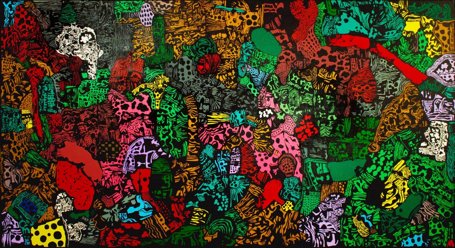 1985 Graffiti Artist TV Painting Bold Colorful New Wave NYC Panama Tabo Toral