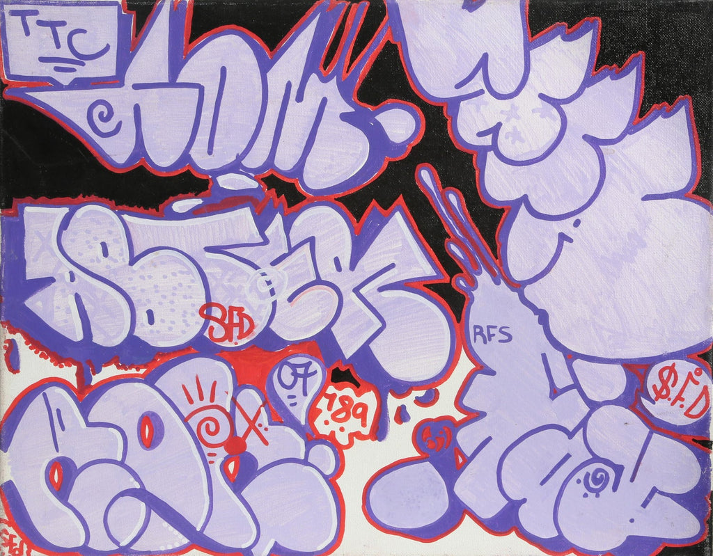 K-Narf Color Photo Graffiti, Adhesive Tape Altered Street Art Photograph Collage