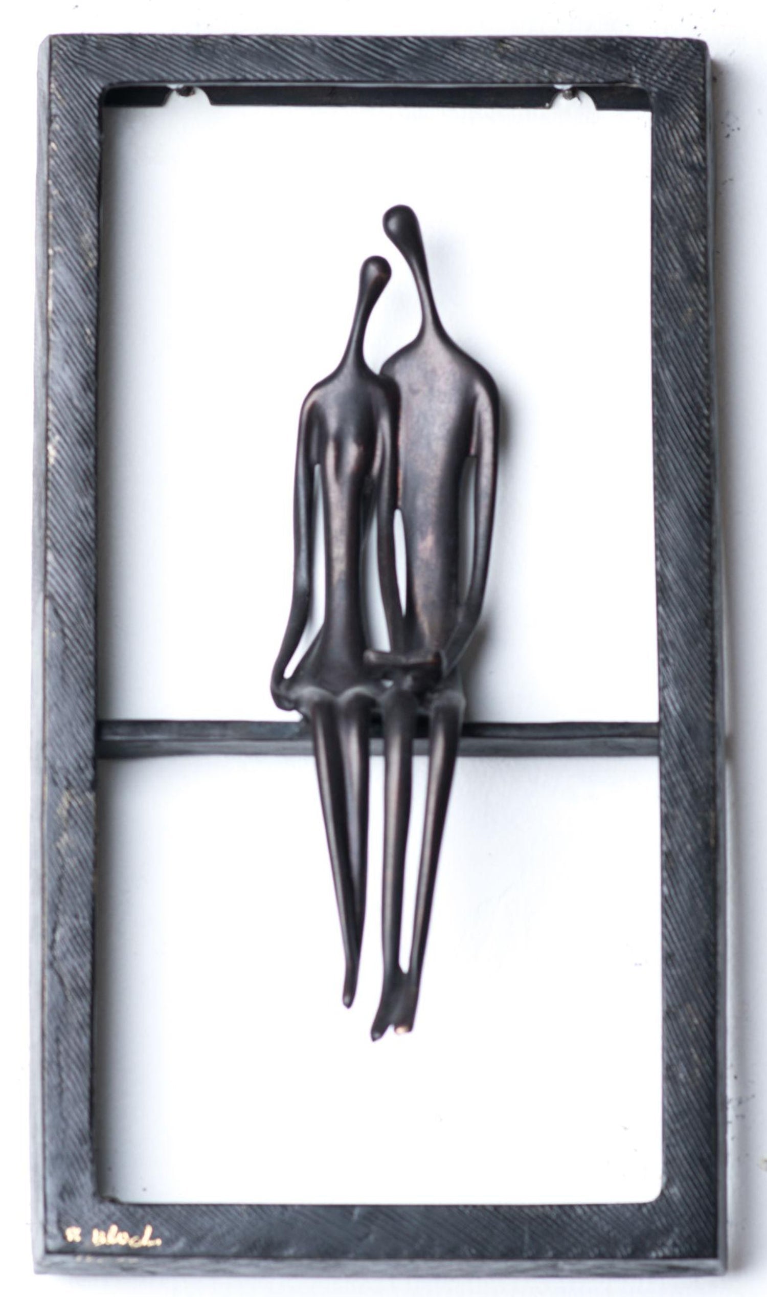 Large Bronze Sculpture Woman Head, After Modigliani, Ruth Bloch Israeli Artist