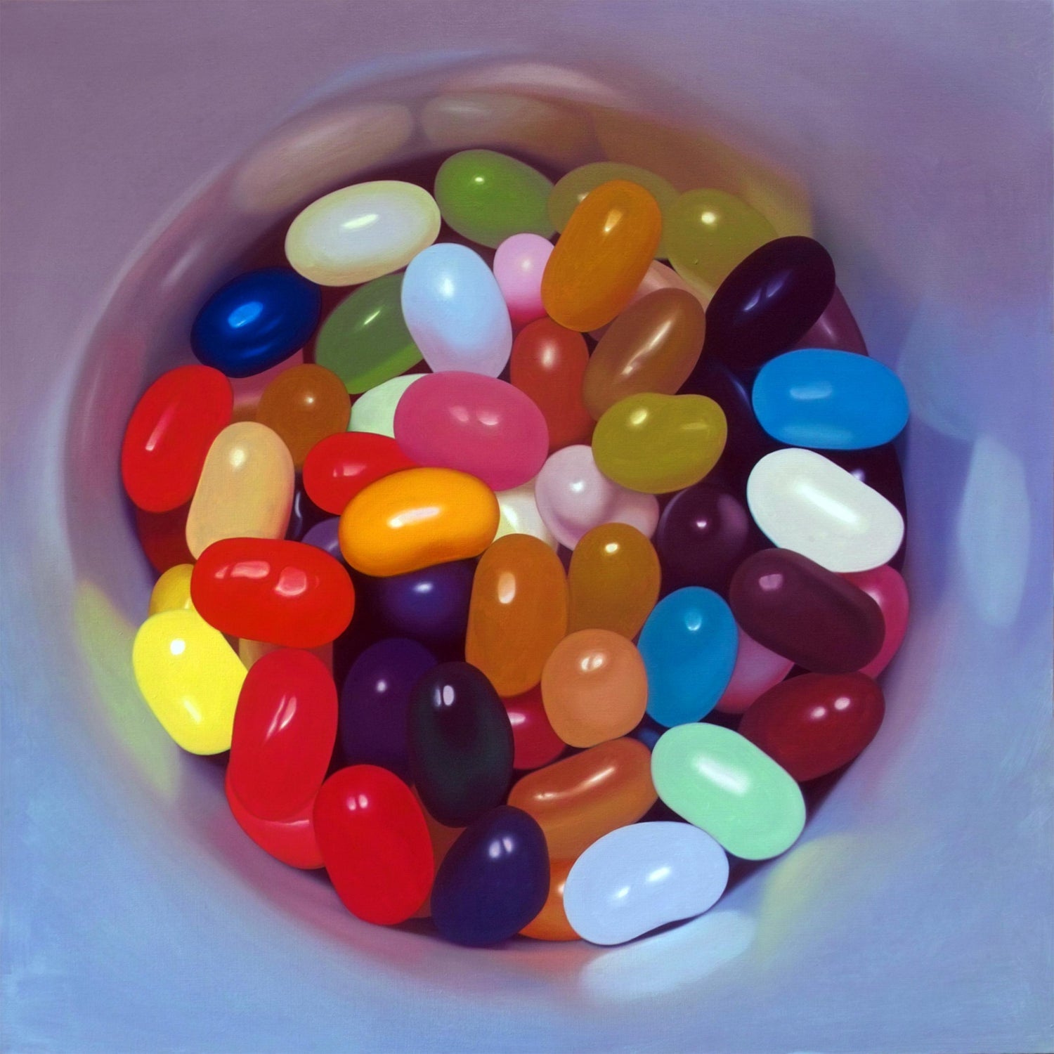 Original James Tormey Photo Realist Oil Painting Still Life Candy Bowl Pop Art