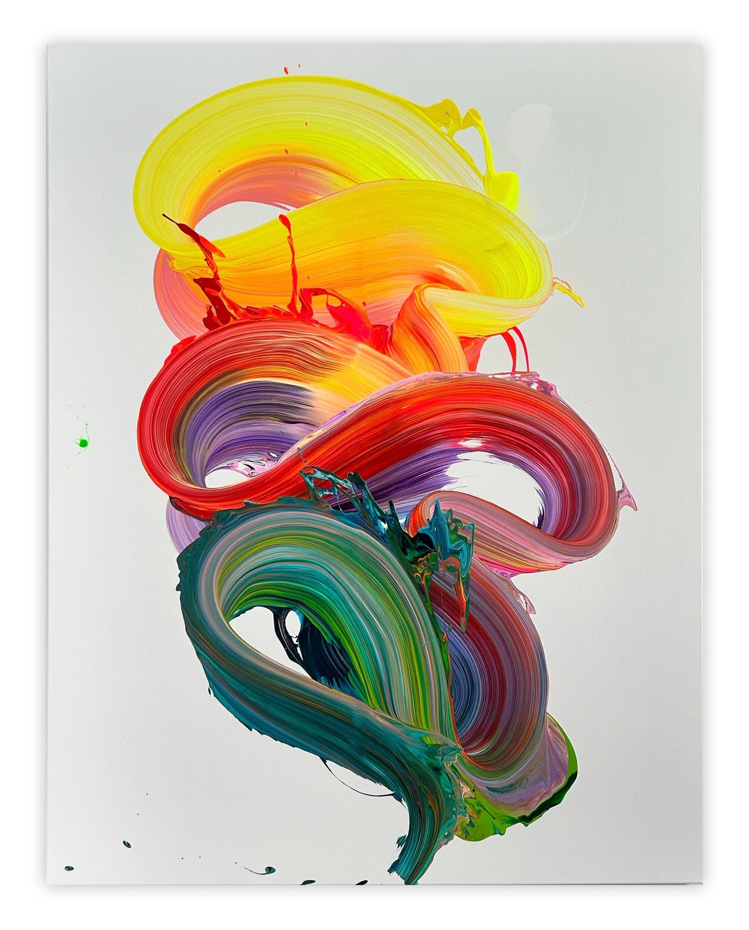 Chilean Liquid Abstraction Color Swirl Acrylic Polymer Eduardo Guelfenbein