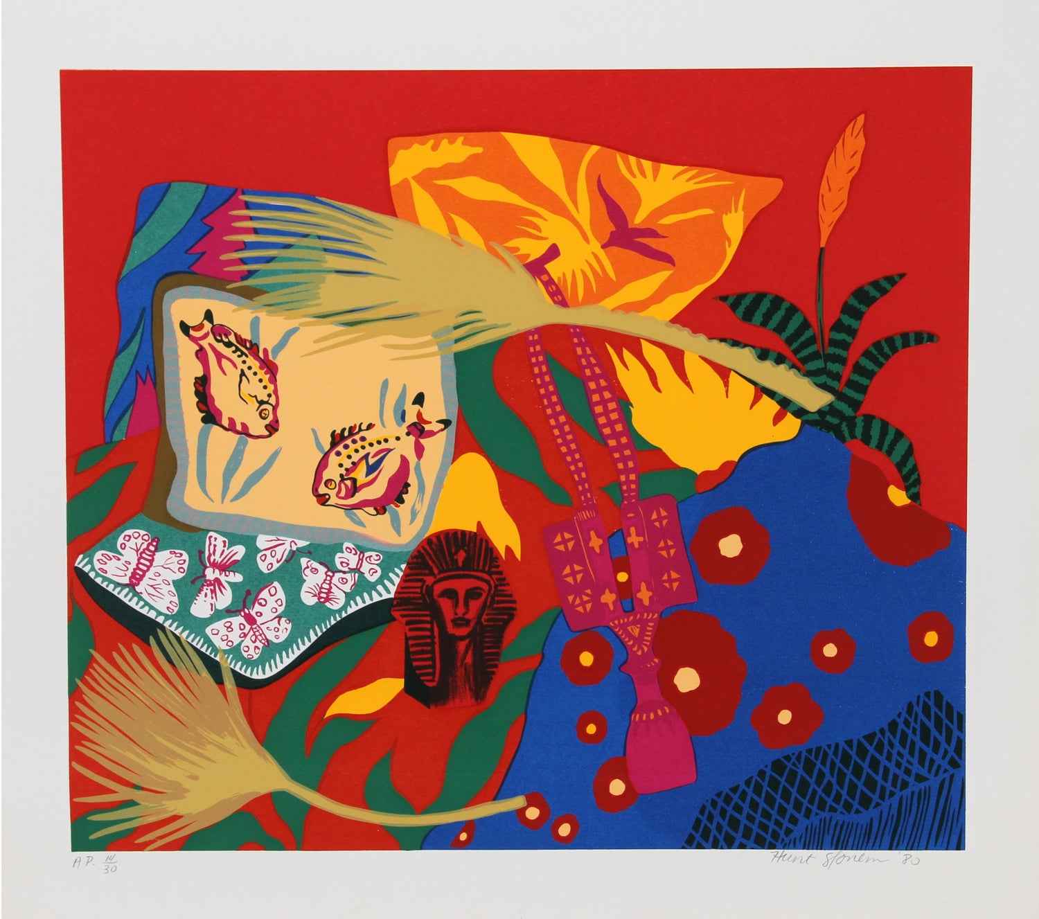 Joe Tilson British Pop Art Screenprint, Color Lithograph 4 Seasons 4 Elements
