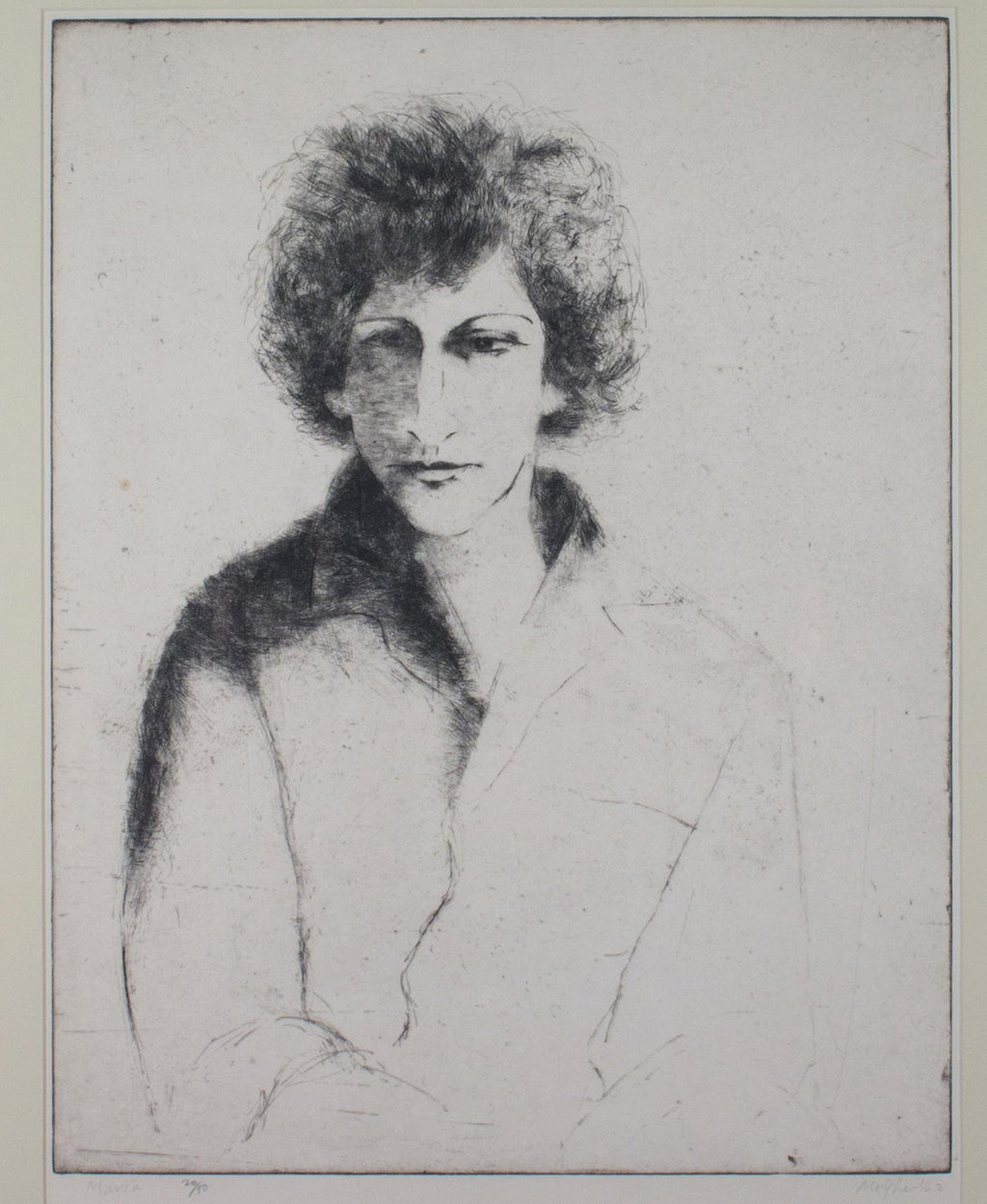 Large Format American Pop Art Portrait Aquatint Etching Walter George Segal 1987